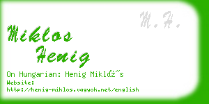 miklos henig business card